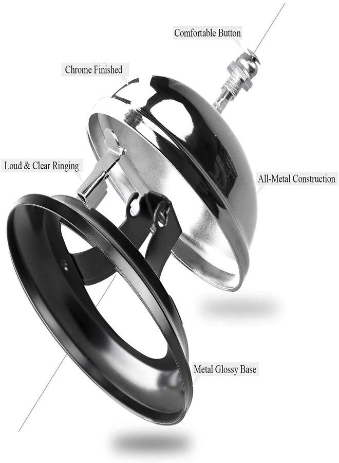 KRAFTMASTERS KRAFTMASTER ®Reception Call Bell Ring, Desk Bell Offers up The Classic Sound Metal Call Bell for Hotels, Schools, Restaurants, Reception Areas, Hospitals, Warehouse (Silver, Pack of 2) - Image 2